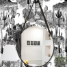 Papier peint adhésif moderne blanc et noir pour salon Cactus Vente