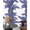 Papier peint floral pour chambre et salon Palmes Blanc et Bleu Catalogue