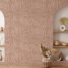 Papier peint adhésif design géométrique rose et blanc Graffiti Vente
