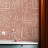 Papier peint adhésif design géométrique rose et blanc Graffiti Catalogue