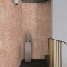 Papier peint adhésif design géométrique rose et blanc Graffiti Offre