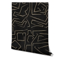 Papier peint moderne artistique design géométrique noir doré Graffiti Caractéristiques