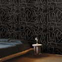Papier peint moderne artistique design géométrique noir doré Graffiti Vente