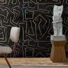 Papier peint moderne artistique design géométrique noir doré Graffiti Offre