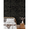 Papier peint moderne artistique design géométrique noir doré Graffiti Réductions