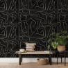 Papier peint moderne artistique design géométrique noir doré Graffiti Catalogue