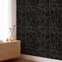 Papier peint moderne artistique design géométrique noir doré Graffiti Choix