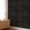 Papier peint moderne artistique design géométrique noir doré Graffiti Choix