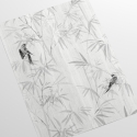 Papier peint pour salon cuisine forêt japonaise grise Japandi Réductions