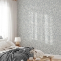 Papier peint damassé blanc et bleu pour salon et chambre à coucher Chic Promotion