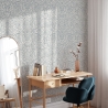 Papier peint damassé blanc et bleu pour salon et chambre à coucher Chic Offre