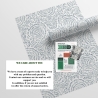 Papier peint damassé blanc et bleu pour salon et chambre à coucher Chic Choix