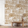 Papier peint adhésif floral beige pour salon Cactus nel Deserto Promotion