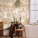 Papier peint adhésif floral beige pour salon Cactus nel Deserto Offre