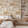 Papier peint adhésif floral beige pour salon Cactus nel Deserto Remises