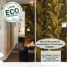 Papier peint floral doré pour salle de bain et chambre à coucher Feuilles de Banano Remises