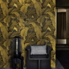 Papier peint floral doré pour salle de bain et chambre à coucher Feuilles de Banano Réductions