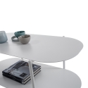 Table basse design moderne en métal avec étagère Vitko Remises