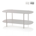 Table basse design moderne en métal avec étagère Vitko Promotion