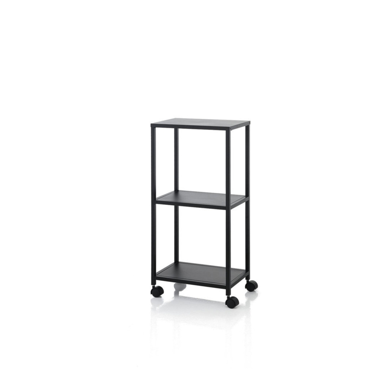 Chariot de rangement en métal noir avec roulettes et 3 étagères Siyo Promotion