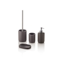 Ensemble accessoires salle de bain distributeur verre porte-savon porte-brosse gris Zara Promotion
