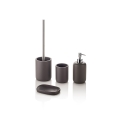 Ensemble accessoires salle de bain distributeur verre porte-savon porte-brosse gris Zara Promotion