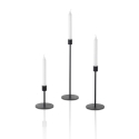 Set de 3 porte-bougies en métal noir style zen minimaliste Vente