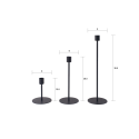 Set de 3 porte-bougies en métal noir style zen minimaliste Offre
