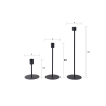 Set de 3 porte-bougies en métal noir style zen minimaliste Offre