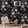 Papier peint floral pour chambre à coucher shabby chic Floréale Scura Vente