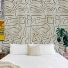 Papier peint blanc moderne design artistique Graffiti Rayures Noires Vente