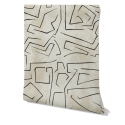 Papier peint blanc moderne design artistique Graffiti Rayures Noires Modèle