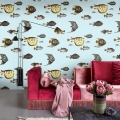 Papier peint mer azur pour salon couloir Poissons Tropicaux Promotion