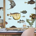 Papier peint mer azur pour salon couloir Poissons Tropicaux Remises
