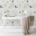 Papier peint floral naturel pour chambre d'enfant et séjour Papillons Promotion
