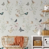 Papier peint floral naturel pour chambre d'enfant et séjour Papillons Remises