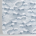 Papier peint adhésif vintage artistique aux vagues bleu et blanc Mer Réductions