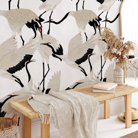 Papier peint moderne et élégant à motif oriental pour salon Aironi Bianchi Promotion