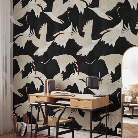 Papier peint autocollant oriental moderne pour salon Aironi Neri Promotion