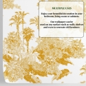 Papier peint floral vintage artistique blanc et jaune Toile de Jouy Réductions