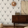 Papier peint géométrique design vintage noir et blanc Art Déco Promotion