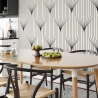 Papier peint géométrique design vintage noir et blanc Art Déco Remises