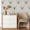 Papier peint géométrique design vintage noir et blanc Art Déco Offre