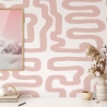 Papier peint moderne design géométrique Abstrait Blanc et Rose Vente