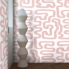 Papier peint moderne design géométrique Abstrait Blanc et Rose Offre