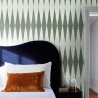 Papier peint vert design géométrique vintage pour salon Chevron Vente