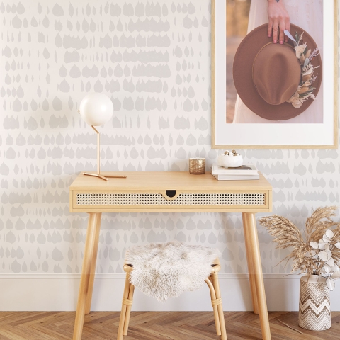 Papier peint moderne design pour salon Blanc Gris Promotion