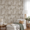 Papier peint beige élégant à motif floral pour chambre à coucher Feuilles Edera Offre