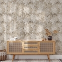 Papier peint beige élégant à motif floral pour chambre à coucher Feuilles Edera Remises