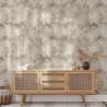 Papier peint beige élégant à motif floral pour chambre à coucher Feuilles Edera Remises
